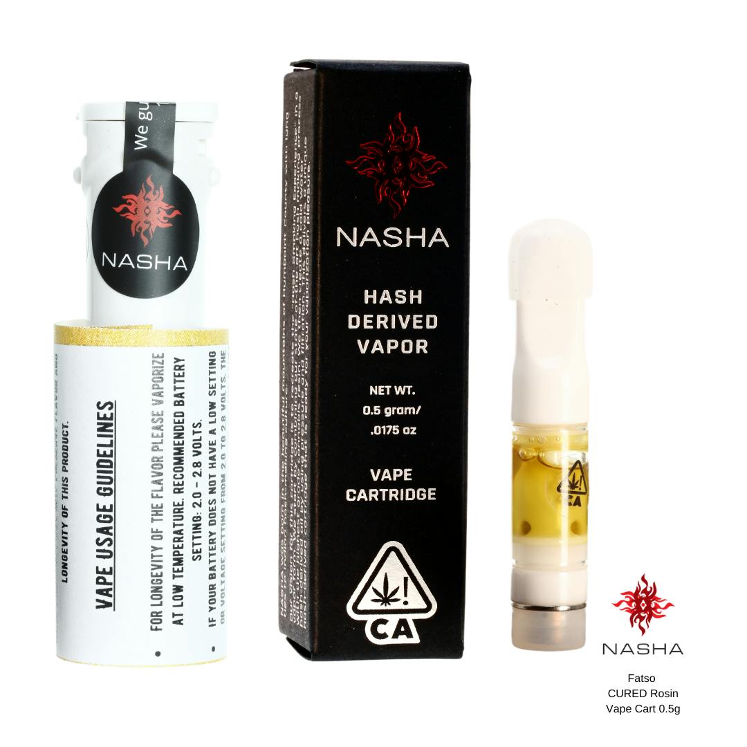 NASHA - Fatso Cured Rosin Vape Cart 0.5g (Whitethorn Valley Farm) - 1