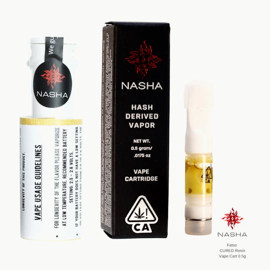 NASHA - Fatso Cured Rosin Vape Cart 0.5g (Whitethorn Valley Farm) - 1