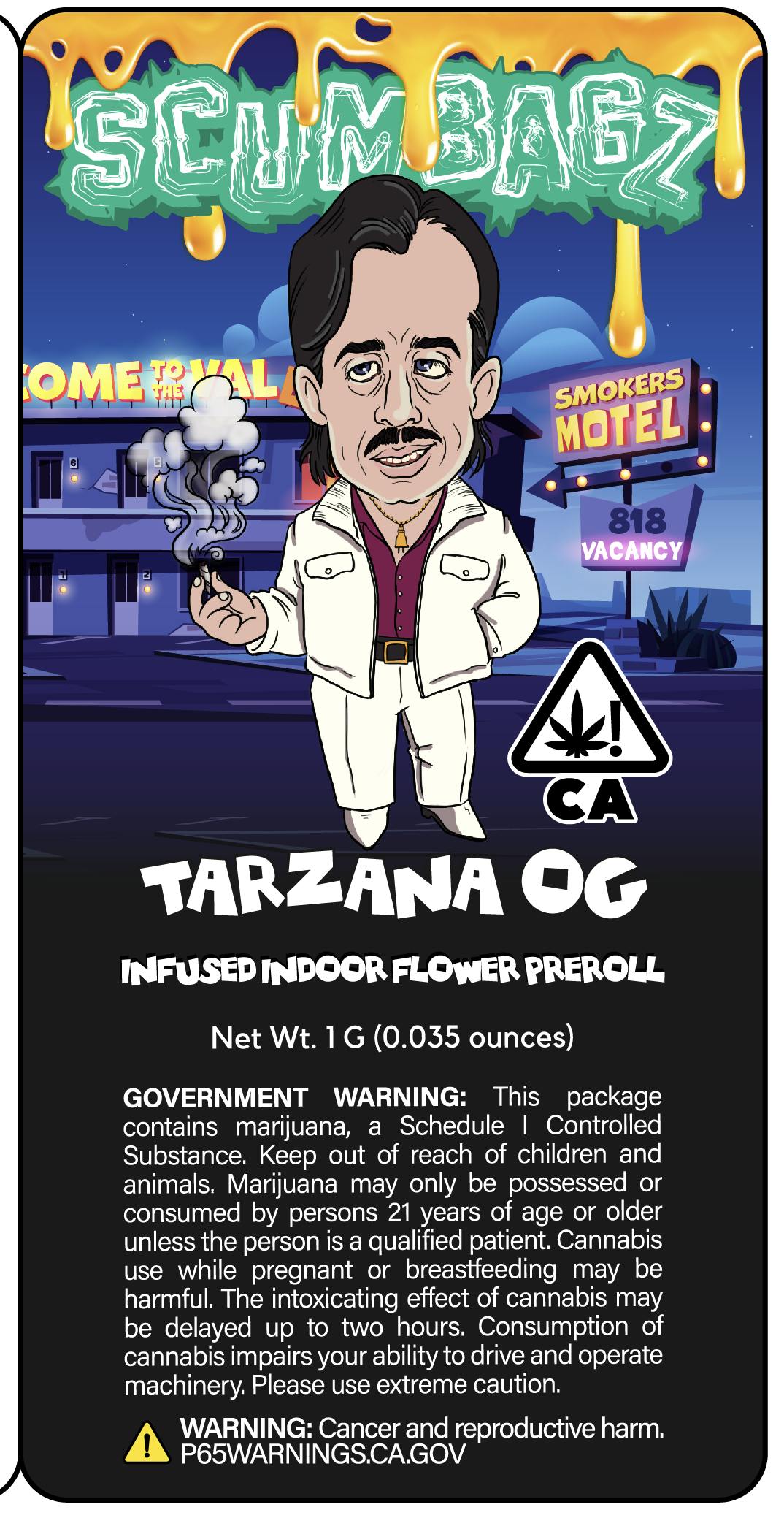 Clade9 - Scumbagz Infused Preroll - Tarzana OG 1g - 1