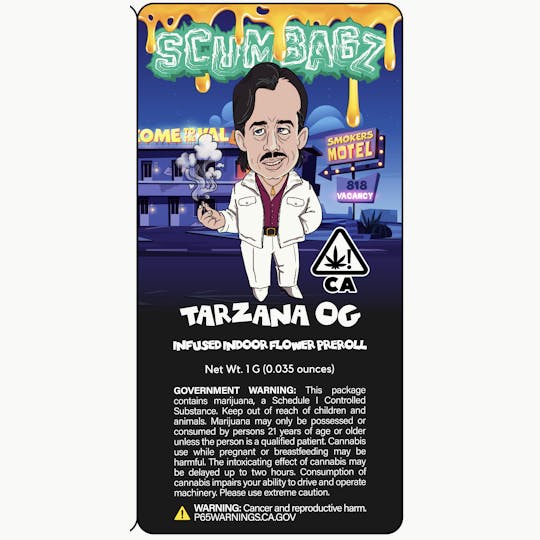 Clade9 - Scumbagz Infused Preroll - Tarzana OG 1g - 1