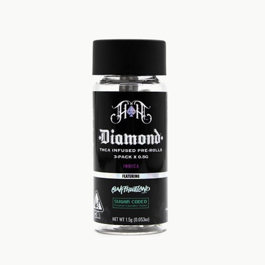 Heavy Hitters - 3-Pack Diamond Infused Pre-Roll: OakFruitland: Sugar Coded - 1