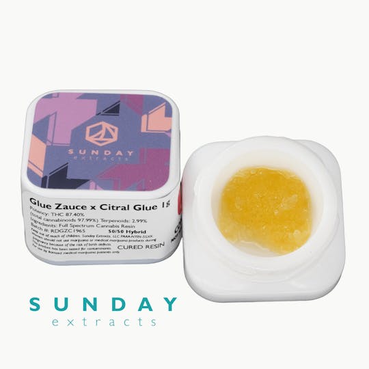 Sunday Extracts - 1g Concentrate Cured Resin - Glue Zauce x Citral Glue - 1