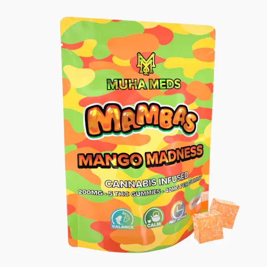 Muha Meds - Muha Meds | Mango Madness Gummies | 200mg | 5ct | 40mg/ea - 1