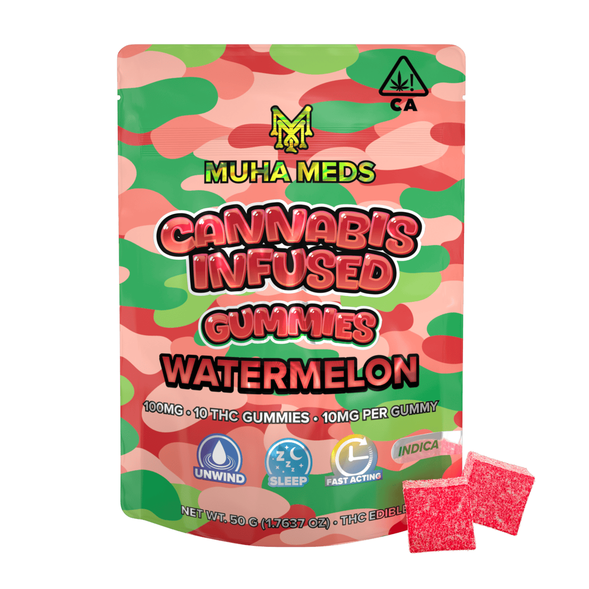Muha Meds - Muha Meds | Watermelon Gummies | 100mg | 10ct | 10mg/ea - 1