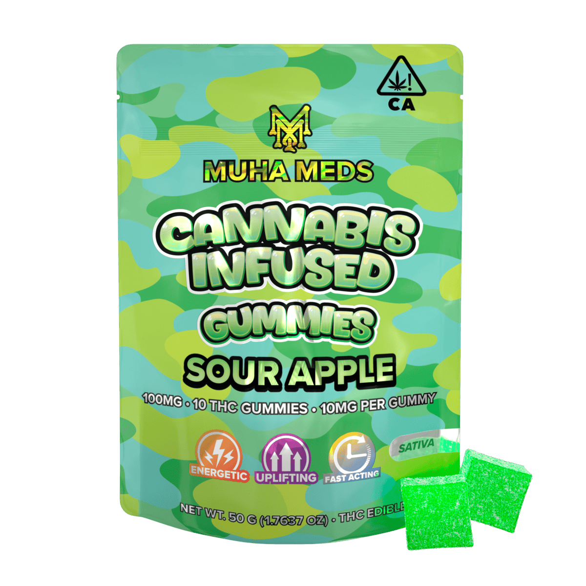 Muha Meds - Muha Meds | Sour Apple Gummies | 100mg | 10ct | 10mg/ea - 1