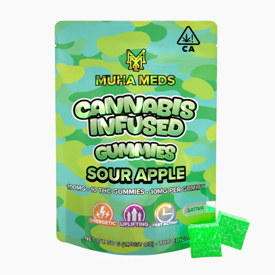 Muha Meds - Muha Meds | Sour Apple Gummies | 100mg | 10ct | 10mg/ea - 1