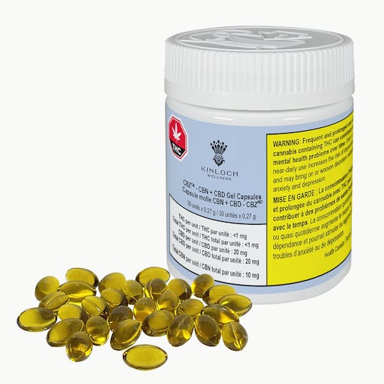 Kinloch Wellness | Hemp-Derived CBD, CBG & CBN Products - CBZ™ CBN + CBD Softgel 30-Pack (10mg CBN/20mg CBD each) - 1