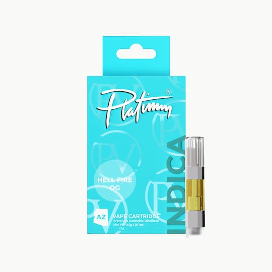 Platinum Vape - Platinum Vape Hellfire OG (Indica) 510 Thread Cartridge 0.5g - 1