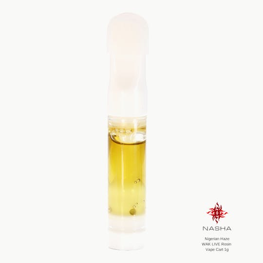 NASHA - Nigerian Haze WAK Live Rosin Vape Cart 1 gram (High Water Farm) - 1
