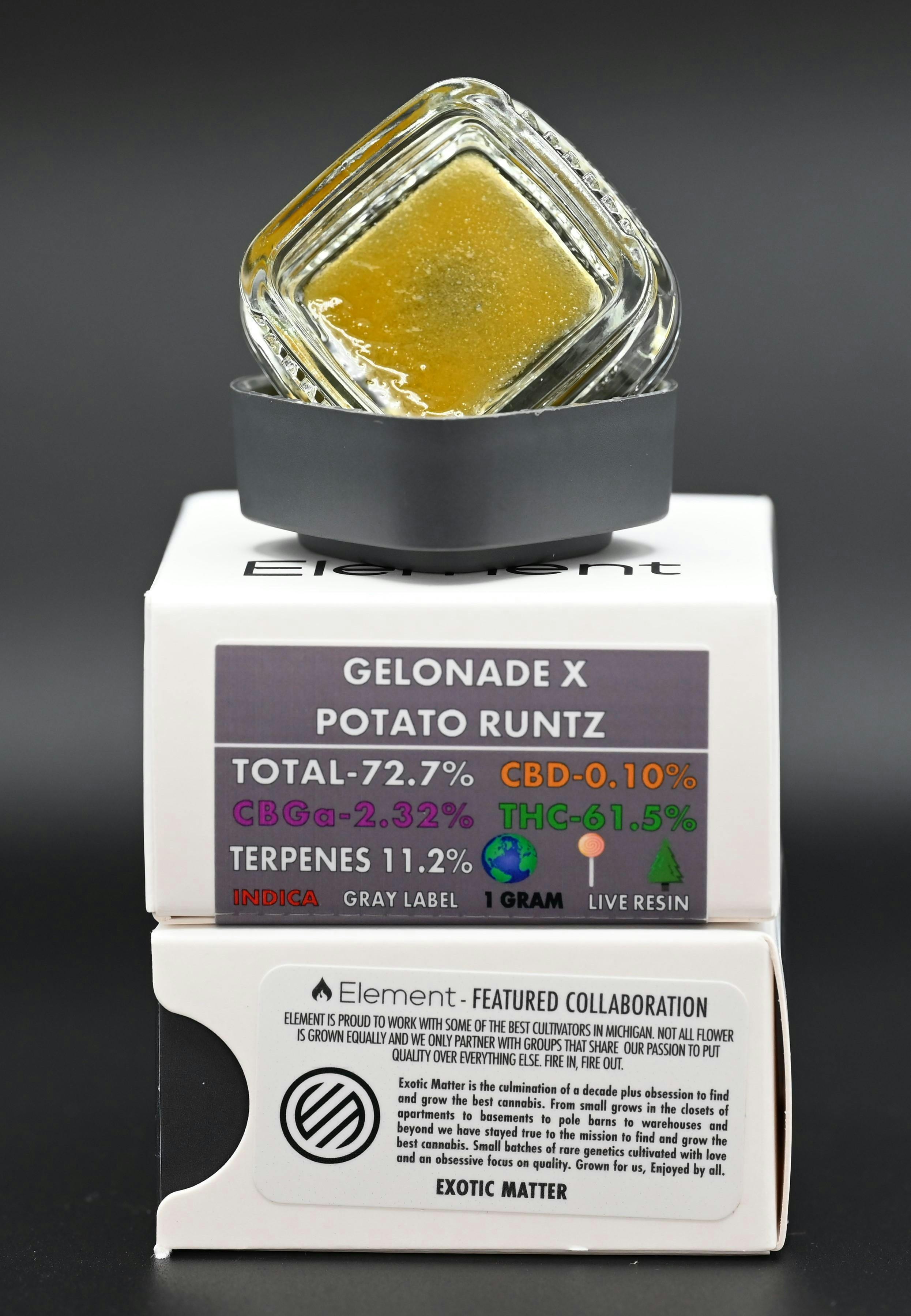 Element Live Resin 1G Gelonade x Potato Runtz Element