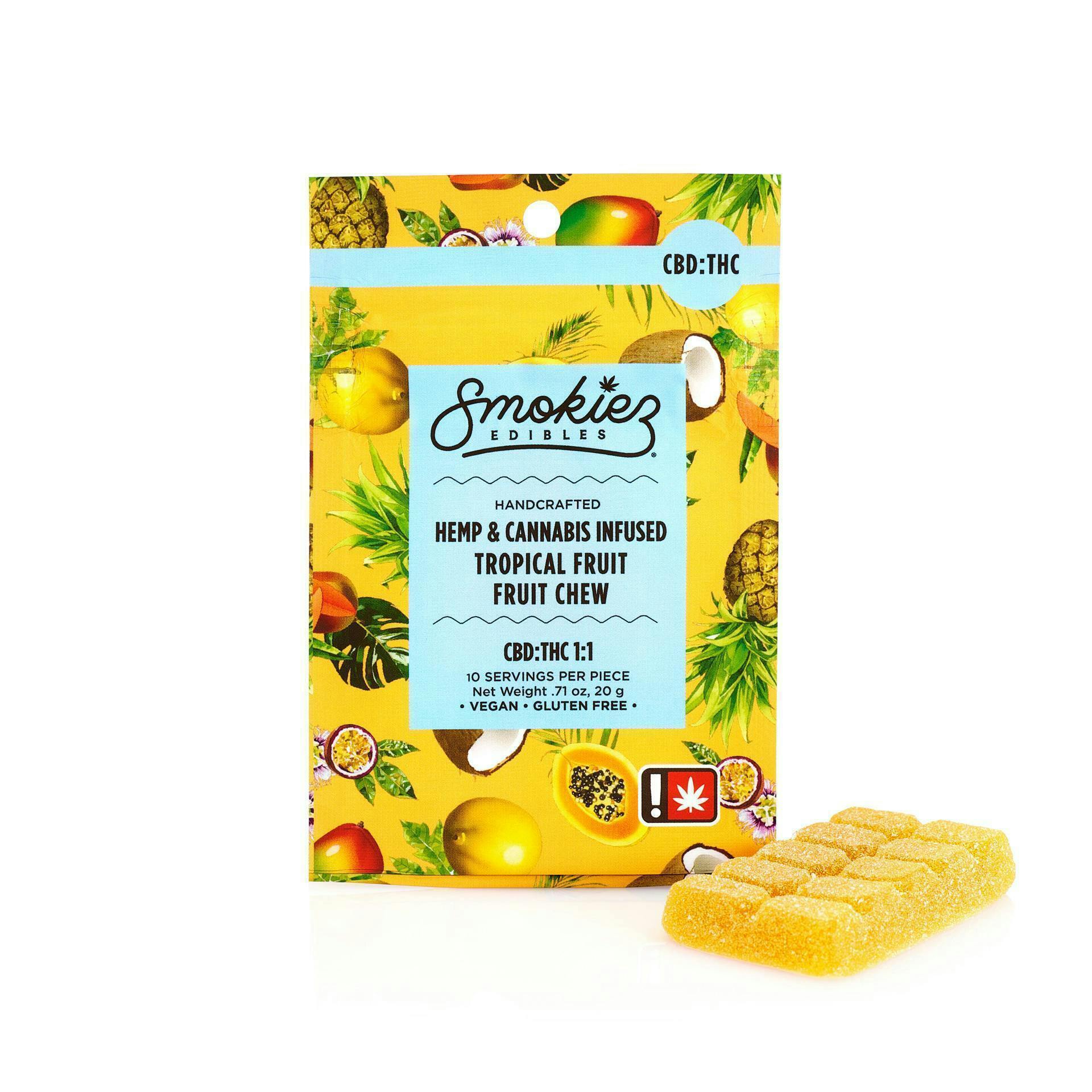 Smokiez Edibles - Tropical Fruit Fruit Chew 1:1 THC:CBD | 100mg - 1