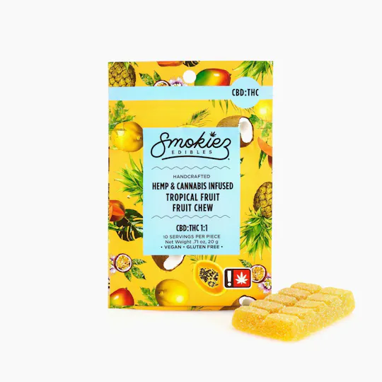 Smokiez Edibles - Tropical Fruit Fruit Chew 1:1 THC:CBD | 100mg - 1