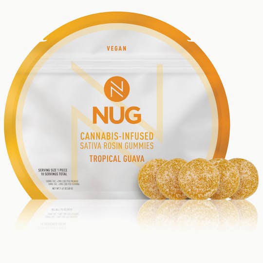 NUG - Uplifting Tropical Guava 100mg Sativa Rosin Gummies - 1