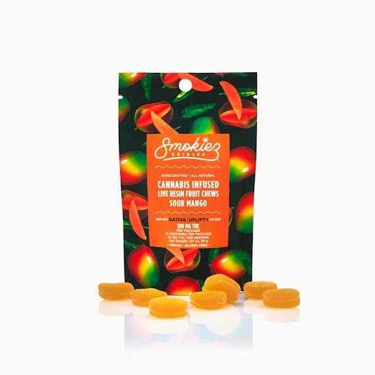 Smokiez Edibles - Sour Mango Sativa 100mg Live Resin Fruit Chews - AZ - 1