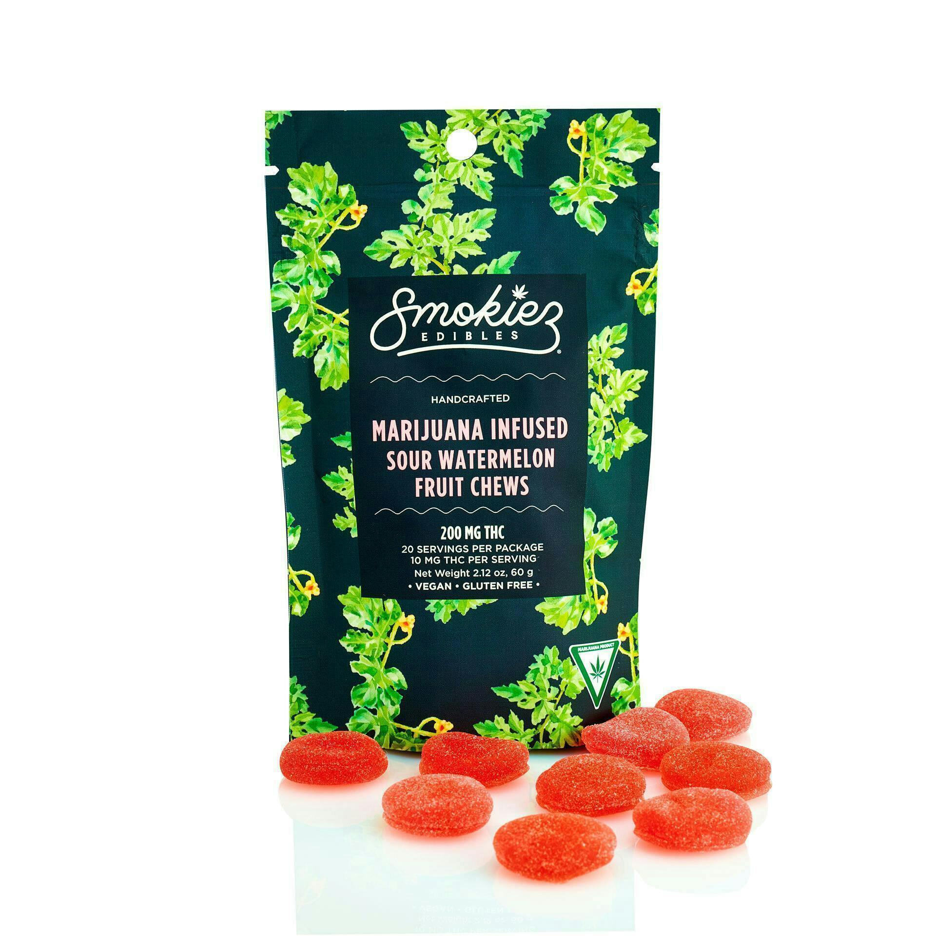 Smokiez Edibles - Sour Watermelon Fruit Chews | 200mg | 20ct | 10mg/ea - 1