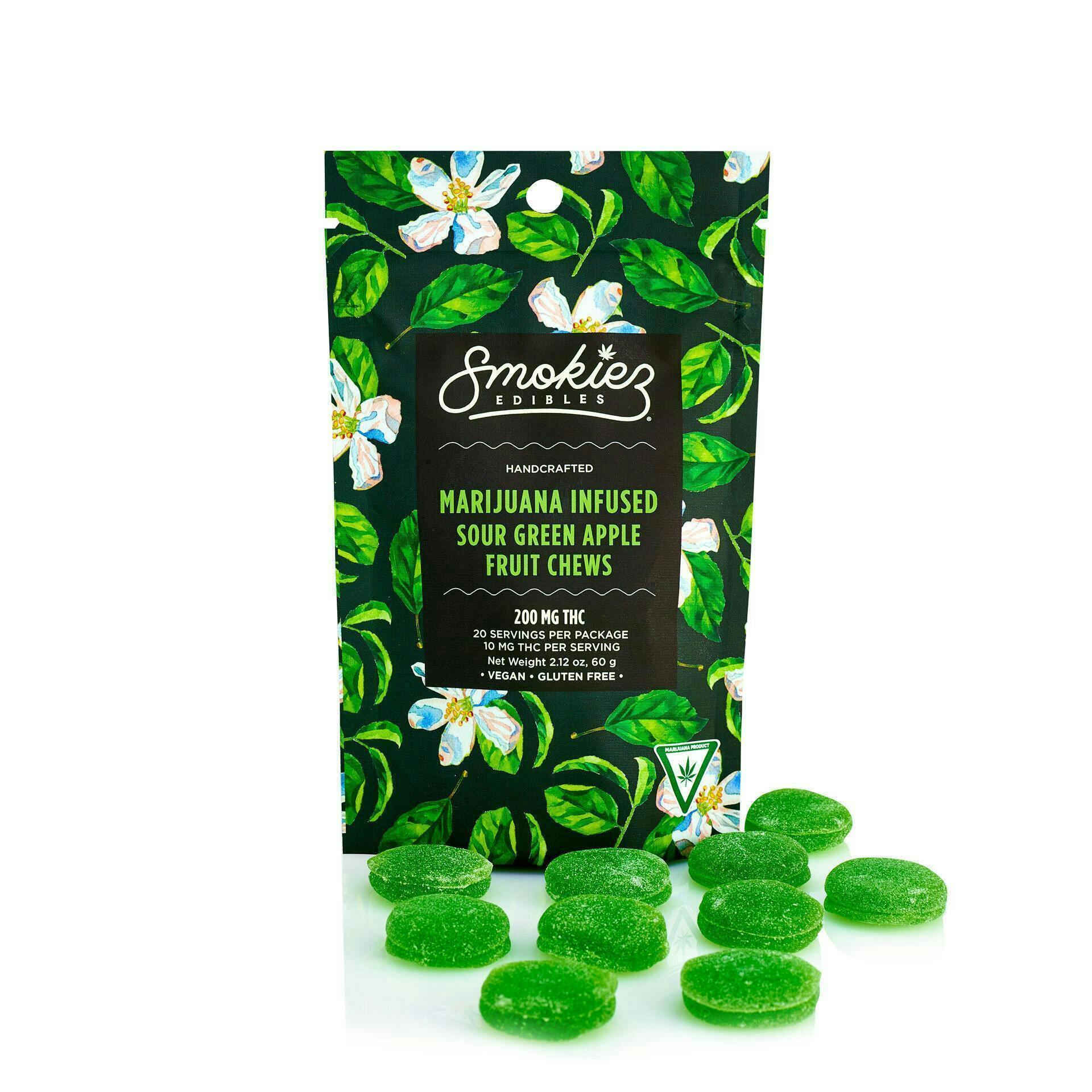 Smokiez Edibles - Sour Green Apple Fruit Chews | 200mg | 20ct | 10mg/ea - 1