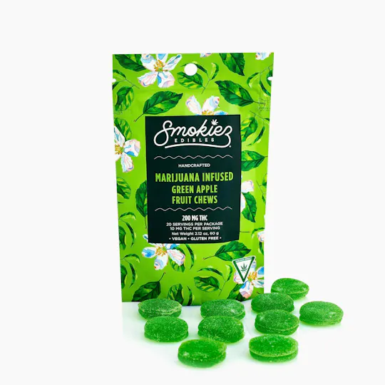 Smokiez Edibles - Green Apple Fruit Chews | 200mg | 10ct | 20ct | 10mg/ea - 1