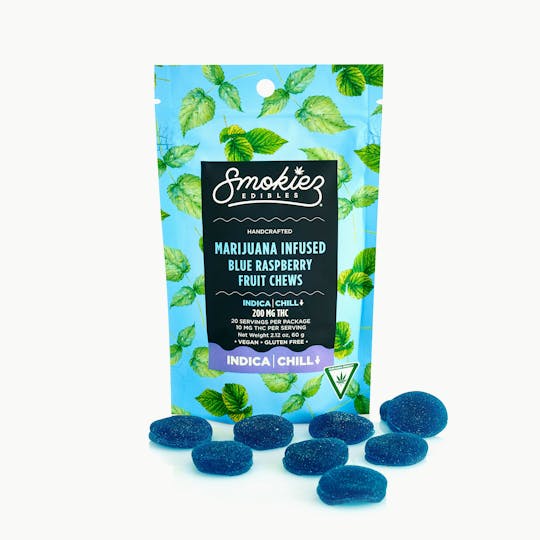 Smokiez Edibles - Blue Raspberry | Indica Chill | 200mg THC Fruit Chews - MI - 1