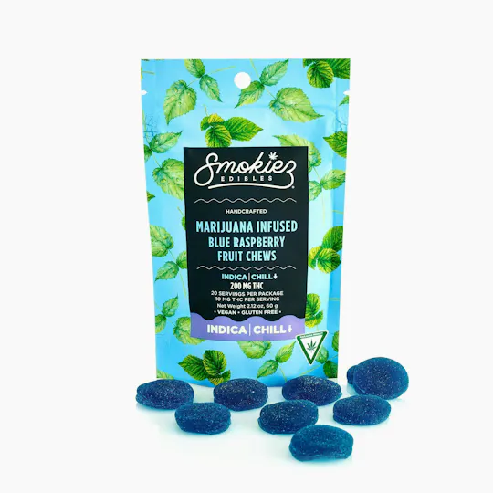 Smokiez Edibles - Blue Raspberry Fruit Chews | 200mg | 20ct | 10mg/ea - 1