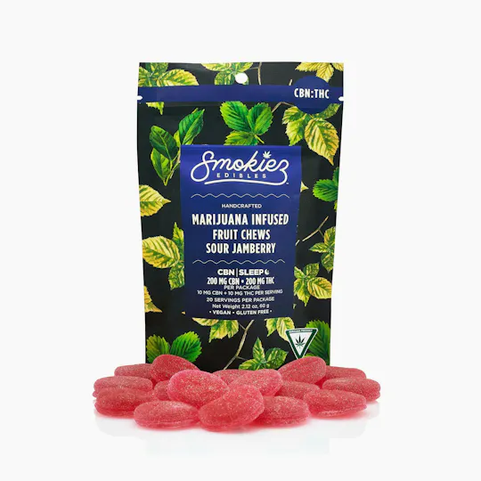 Smokiez Edibles - Sour Jamberry Fruit Chews THC:CBN 1:1 | 200mg | 20ct | 10mg/ea - 1