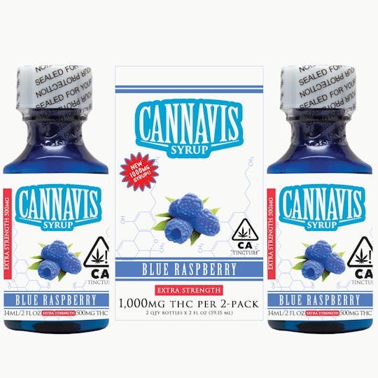 Cannavis - 1,000MG Blue Raspberry Syrup Tincture Box (2pk) - 1