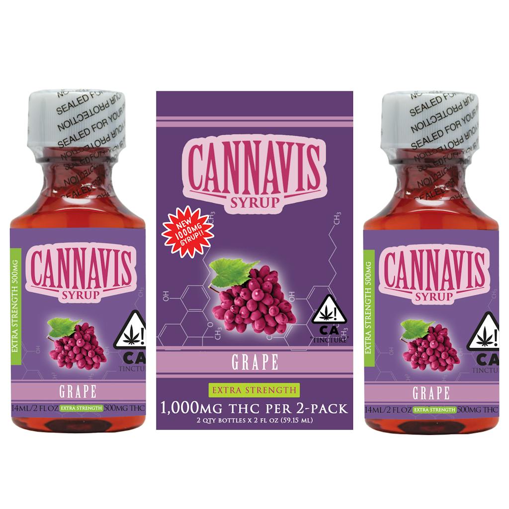 1,000MG Grape Syrup Tincture Box (2pk) - Cannavis