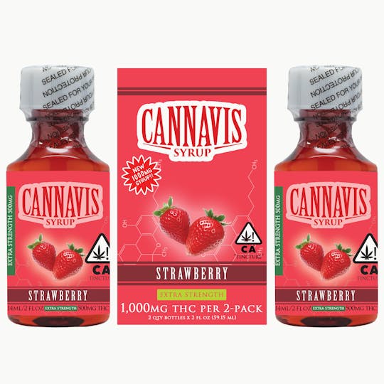 Cannavis - 1,000MG Strawberry Syrup Tincture Box (2pk) - 1