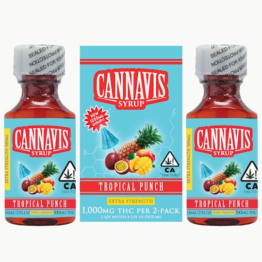 Cannavis - 1,000MG Tropical Punch Syrup Tincture Box (2pk) - 1