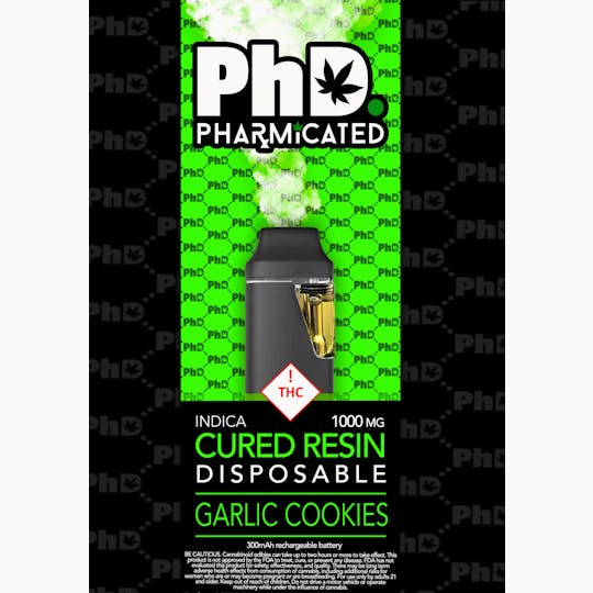 Pharmicated - PhD Disposable Cured Resin Vape Cart - Garlic Cookies (I) - 1