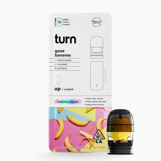 turn - 1.0g pod | gone bananas | botanica blends | up | - 1