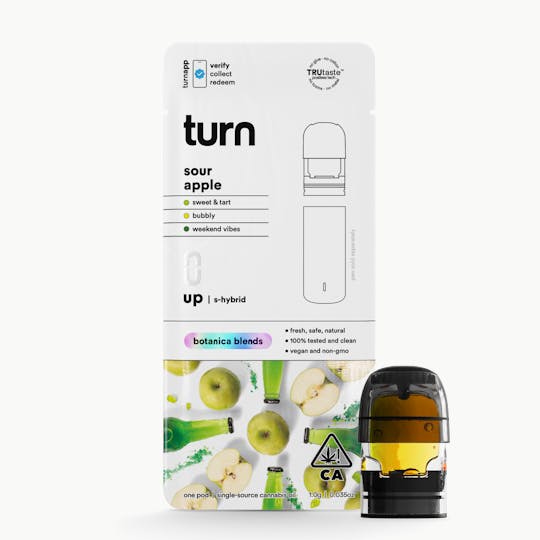 turn - 1.0g pod | sour apple | botanica blends | up | - 1