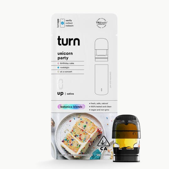 turn - 1.0g pod | unicorn party (21+) | botanica blends | up | - 1