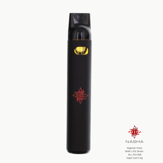 NASHA - Nigerian Haze WAK Live Rosin All-In-One Vape Cart 0.5 g (High Water Farm) - 1