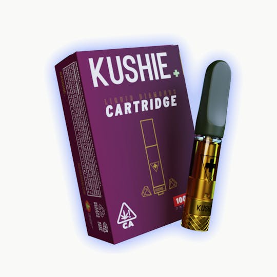 Kushie Brand - Pineapple Express (Sativa) - Kushie+ Gold 1G Liquid Diamonds Vape Cartridge - 1