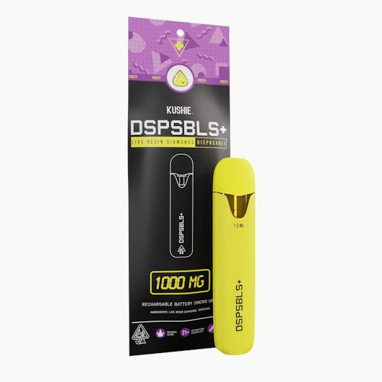 Kushie Brand - Blueberry Kush (Indica) - DSPSBLS+ 1G Live Resin Diamonds Disposable - 1