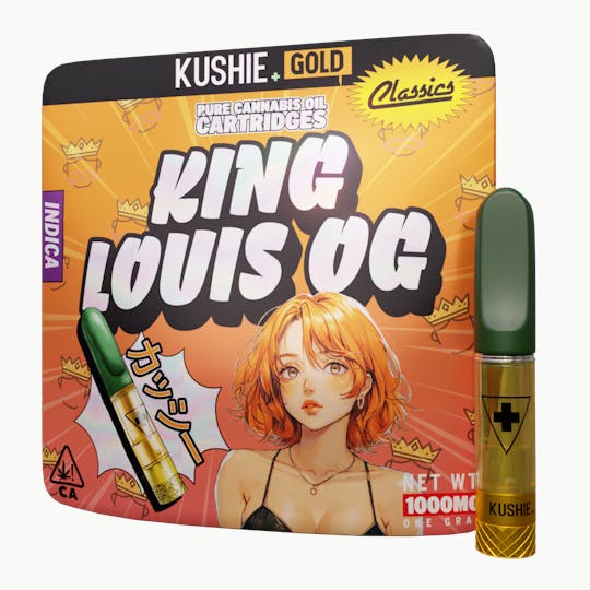 Kushie Brand - King Louis OG (Indica) - Kushie+ Gold 1G Vape Cartridge - 1