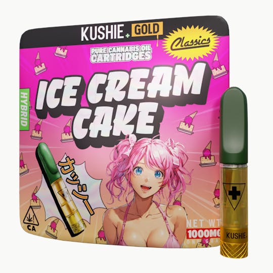 Kushie Brand - Ice Cream Cake (Hybrid) - Kushie+ Gold 1G Vape Cartridge - 1