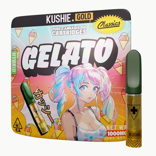 Kushie Brand - Gelato (Hybrid) - Kushie+ Gold 1G Vape Cartridge - 1