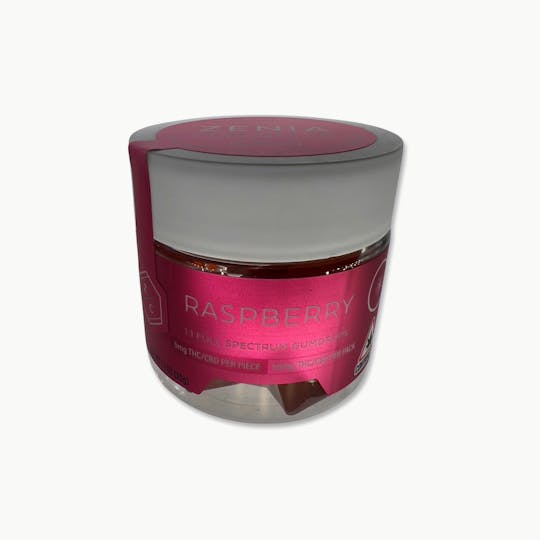 Indico - 5mg Raspberry 1:1 CBD : THC Gummies - Zenia Cannabis Co. - 1
