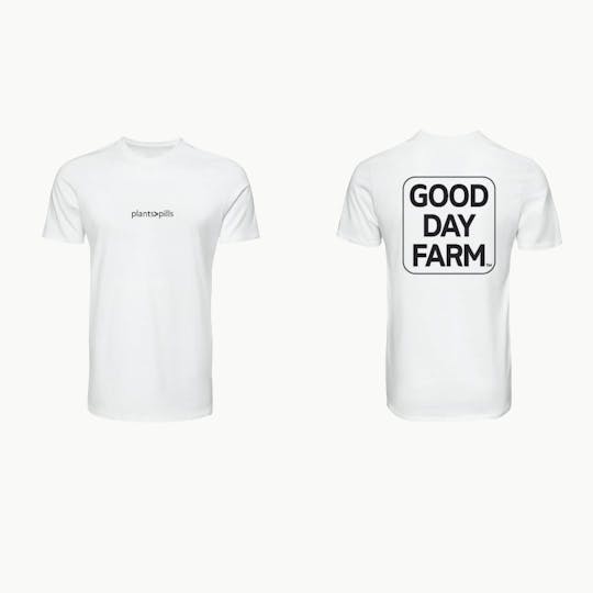 GOOD DAY FARM - GDF: Apparel | Plants Over Pills T-Shirt | White | XL - 1