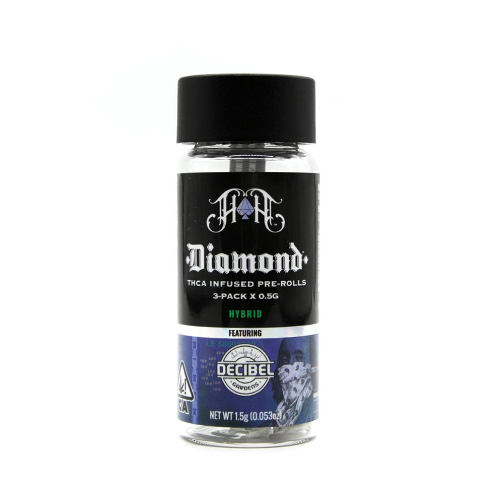 Heavy Hitters - 3-Pack Diamond Infused Pre-Roll: Decibel Gardens: C-Note - 1
