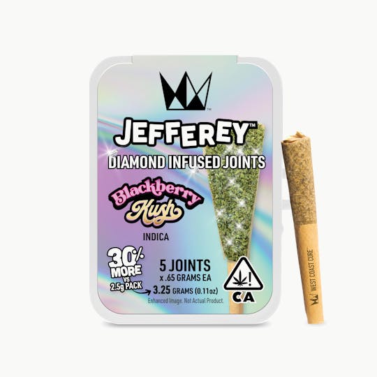 West Coast Cure - Blackberry Kush - Jefferey Infused Joint .65g 5 Pack - 1