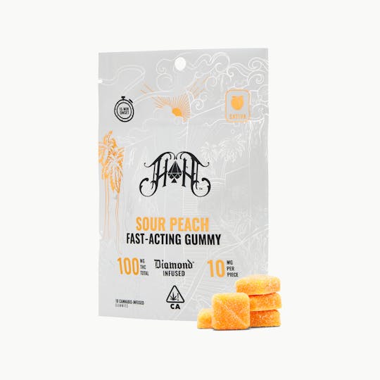 Heavy Hitters - Sour Peach | Sativa - Fast-Acting Gummies - 100mg THC - 1