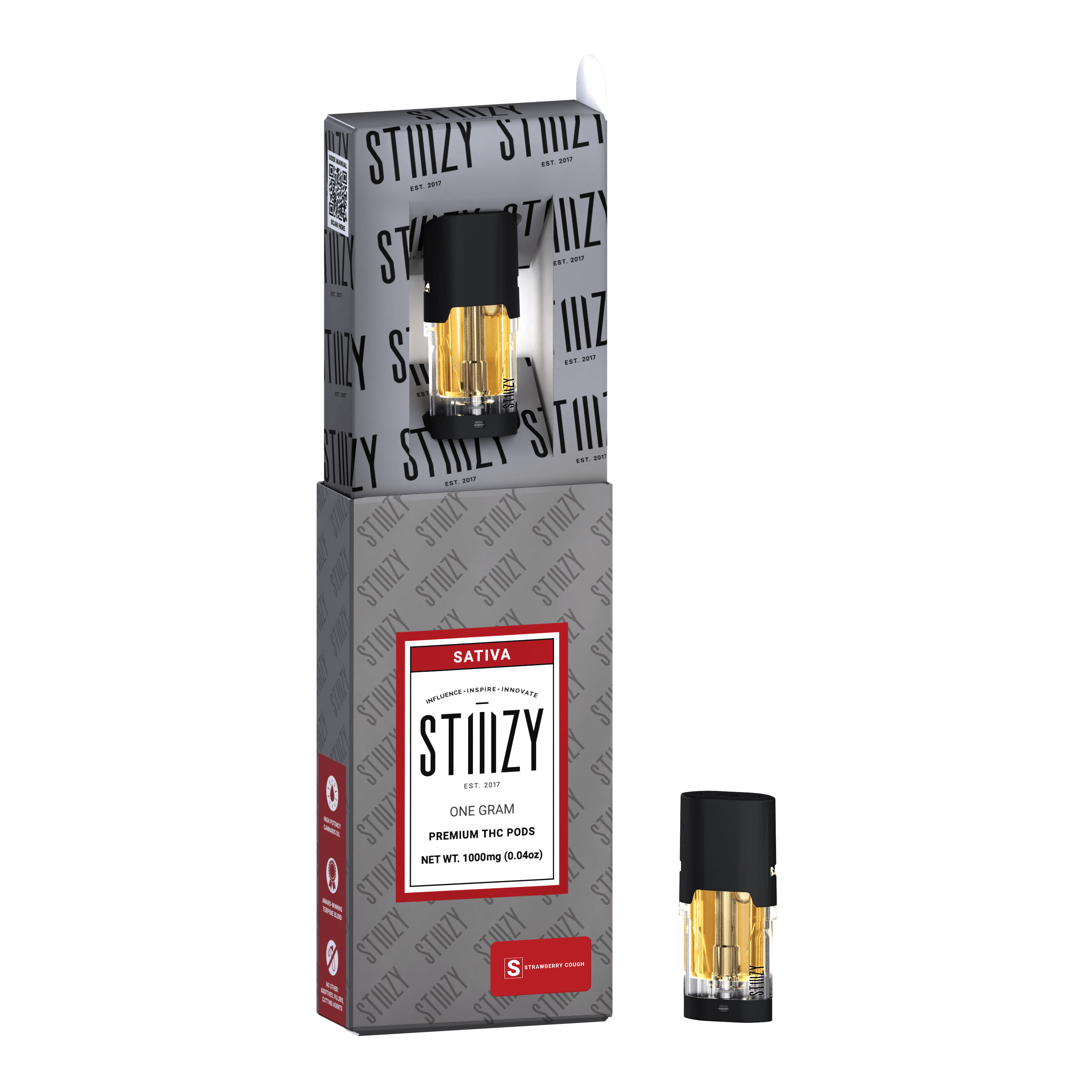 STIIIZY - Vape - STRAWBERRY COUGH - PREMIUM THC POD 1G - IL - 1