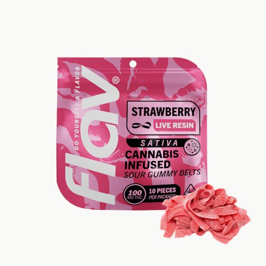 Flav - Strawberry Mega Dose Live Resin Belt - 100mg - 1