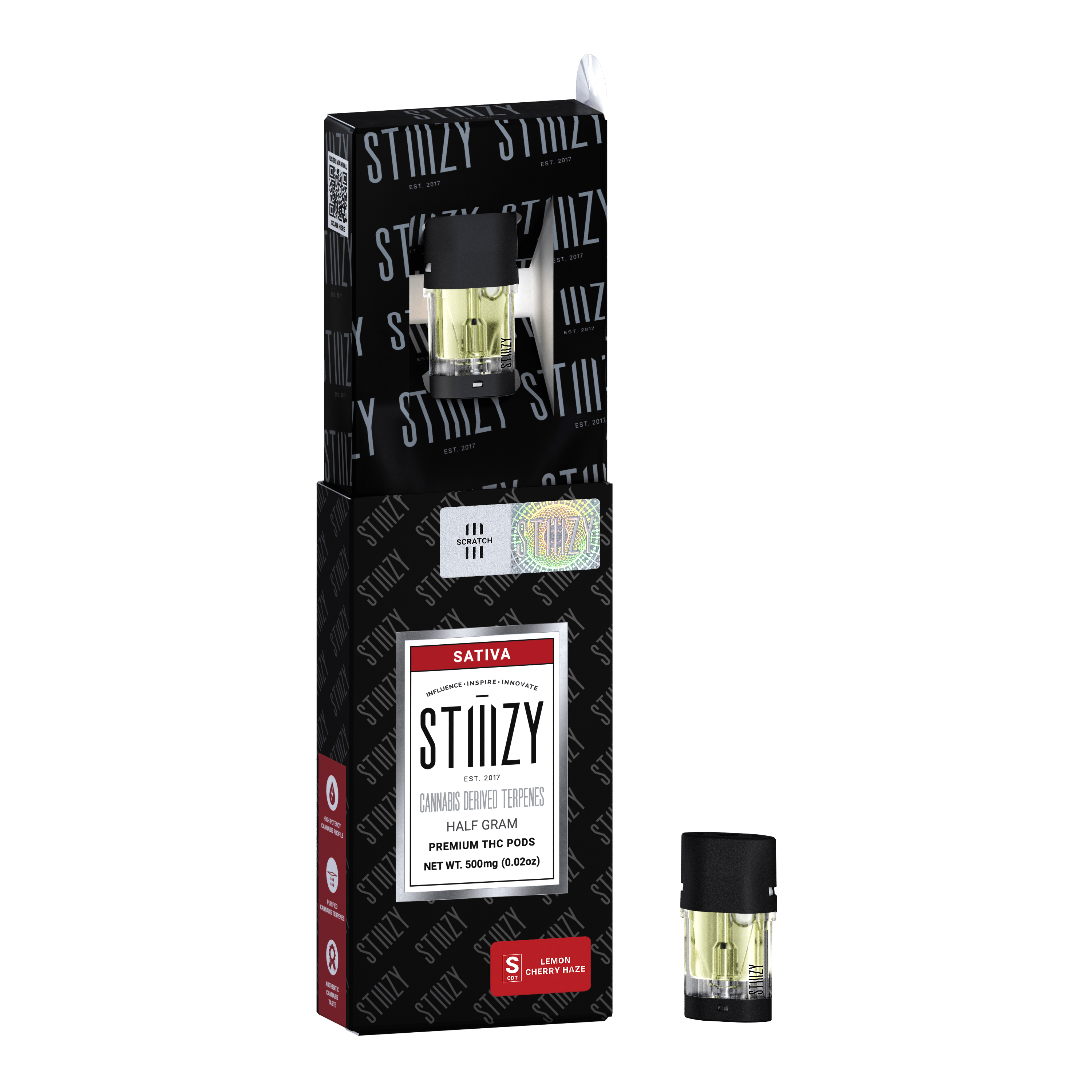STIIIZY - LEMON CHERRY HAZE - CANNABIS DERIVED TERPENES POD .5G - IL - 1