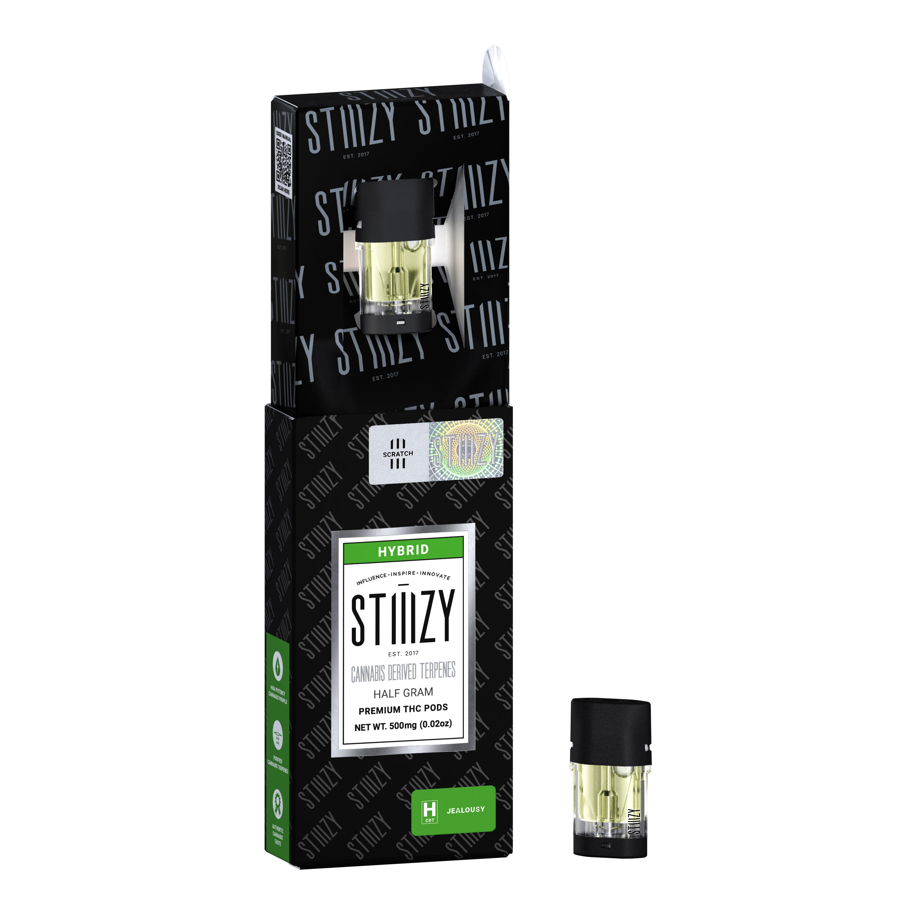 STIIIZY - JEALOUSY - CANNABIS DERIVED TERPENES POD .5G - IL - 1