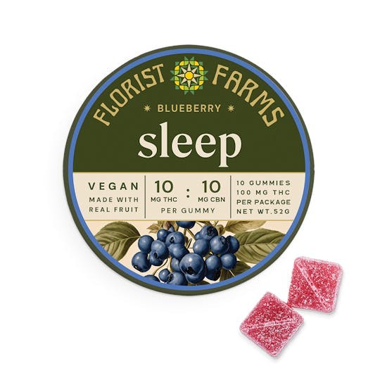 Florist Farms - Florist Farms | Sleep Blueberry Gummies | 100mg | 10ct | 10mg/ea - 1