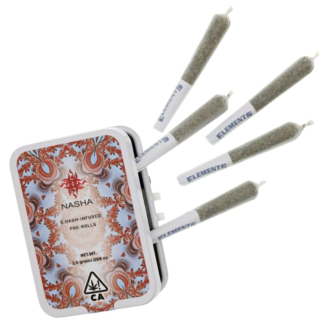NASHA - Hash Infused PreRolls - 5 pack - Banana Dawg x Banana Dawg - 1
