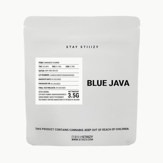 STIIIZY - - BLUE JAVA - 3.5G White Label Mylar - 1
